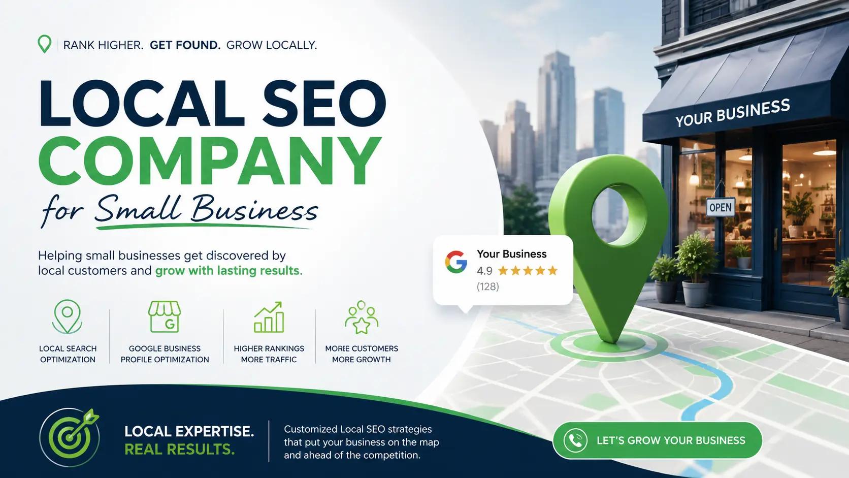 local seo company for small business increase local rankings leads